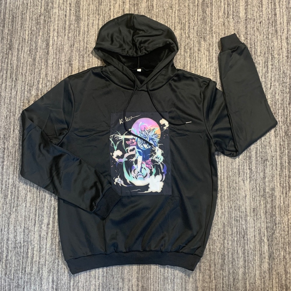 Anime Hoodie‎ Women's Size Large Killua Zoldyck 3D Print Pullover Hoodie Black